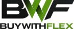BuywithFlex BWF logo in black and neon green